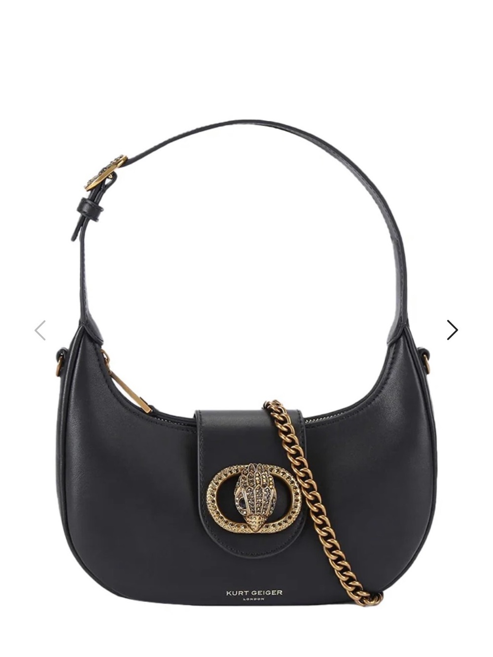 Kurt Geiger Leather Shoulder Purse with Gold Emblem. London, England - Picture 2 of 7